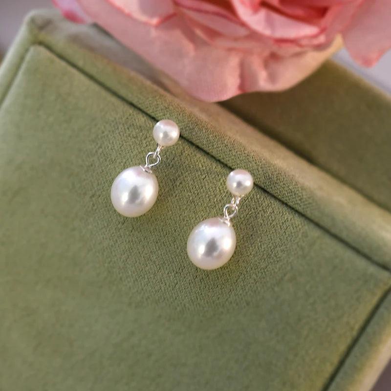 Freshwater Pearl Earrings 925 Silver Jewelry for Women Gift