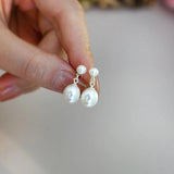 Freshwater Pearl Earrings 925 Silver Jewelry for Women Gift