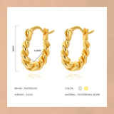 925 Silver CZ U Shape Hoop Earrings Wedding Party Jewelry