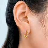 925 Silver CZ U Shape Hoop Earrings Wedding Party Jewelry
