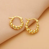 925 Silver CZ U Shape Hoop Earrings Wedding Party Jewelry