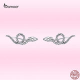 Classic Snake Ear Studs 925 Sterling Silver Vintage Earrings