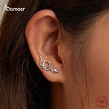 Classic Snake Ear Studs 925 Sterling Silver Vintage Earrings