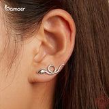 Classic Snake Ear Studs 925 Sterling Silver Vintage Earrings