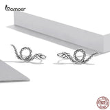 Classic Snake Ear Studs 925 Sterling Silver Vintage Earrings