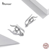 Classic Snake Ear Studs 925 Sterling Silver Vintage Earrings