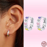 Colorful Paws Earrings 925 Sterling Silver Wedding Jewelry