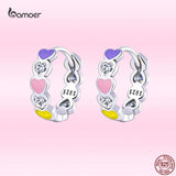 Colorful Paws Earrings 925 Sterling Silver Wedding Jewelry