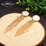 Baroque Flat Pearl Tassel Earrings Vintage Wedding Jewellery