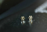 14k Reindeer Snowflake Christmas Heart Earrings Dainty Minimal Style Kids