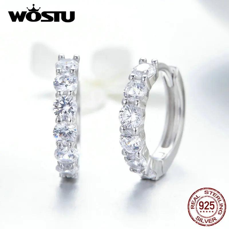 Circle Earrings 925 Sterling Silver Wedding Style Jewelry FIE524