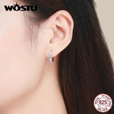 Circle Earrings 925 Sterling Silver Wedding Style Jewelry FIE524
