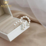 Freshwater Pearl Earrings 925 Sterling Silver Women's Jewelry