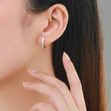 Snake Ear Buckles 925 Silver CZ Animal Earrings Women Party Jewelry
