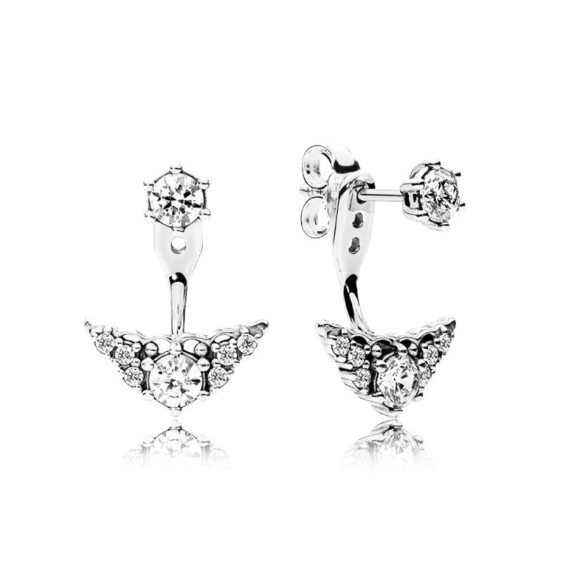 925 Silver Logo Earrings Ladies Girls Wedding Ball Jewelry