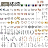 925 Silver Logo Earrings Ladies Girls Wedding Ball Jewelry