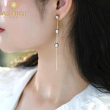 Freshwater Pearl 925 Silver Tassel Earrings Women's Jewelry Gift