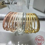SOMILIA Rose Plate Hoop Earrings 925 Sterling Silver Classic Women's Earring