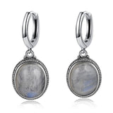 925 Silver Moonstone Hoop Earrings Turquoise Labradorite Ear Jewelry
