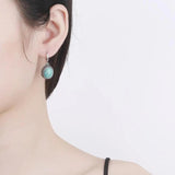 925 Silver Moonstone Hoop Earrings Turquoise Labradorite Ear Jewelry