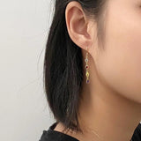 925 Silver Crystal Tassel Earrings Women Wedding Jewelry