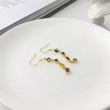 925 Silver Crystal Tassel Earrings Women Wedding Jewelry