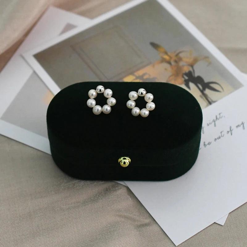 Freshwater Pearl Earrings 925 Sterling Silver Small Jewelry for Girls