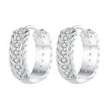 925 Silver Twisted Ear Buckles Vintage Hoop Earrings Wedding Jewelry