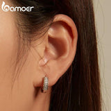925 Silver Twisted Ear Buckles Vintage Hoop Earrings Wedding Jewelry