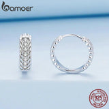 925 Silver Twisted Ear Buckles Vintage Hoop Earrings Wedding Jewelry