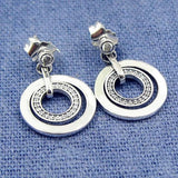 925 Silver Crystal Circle Earrings Women Wedding Europe Jewelry