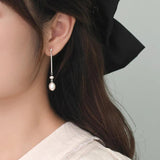 Freshwater Pearl Long Earrings 925 Sterling Silver Women's Jewelry