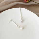 Freshwater Pearl Long Earrings 925 Sterling Silver Women's Jewelry