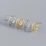 925 Silver Zircon Hoop Earrings Geometric Party Ins Jewelry Gift