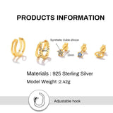 18k Plated Earrings Set 925 Sterling Silver For Women Party Pendientes