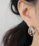 SHANICE S925 Silver Hoop Earrings Geometric Circle Women's Jewelry