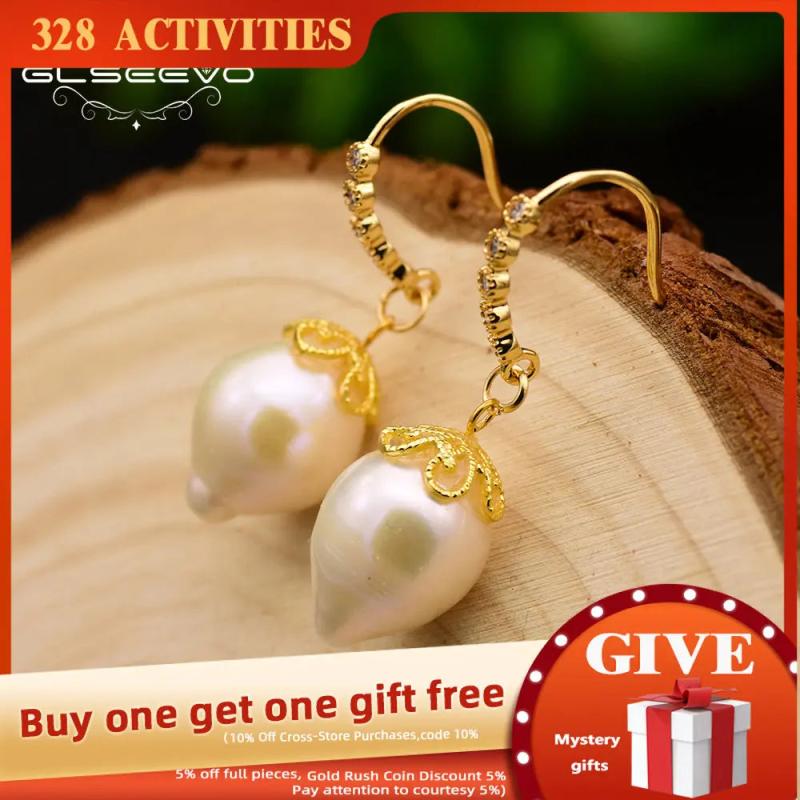 GLSEEVO Pearl Drop Earrings Birthday Dangle Earrings Jewelry GE0582