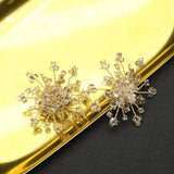Gray Snowflake Crystal Chain Stud Earrings Elegant Women Jewelry GE1190