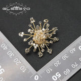 Gray Snowflake Crystal Chain Stud Earrings Elegant Women Jewelry GE1190