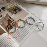925 Silver Twist Stud Earrings Minimalist Style Punk Hip-Hop Jewelry Gift