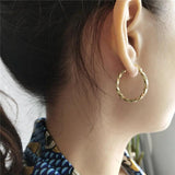 925 Silver Twist Stud Earrings Minimalist Style Punk Hip-Hop Jewelry Gift