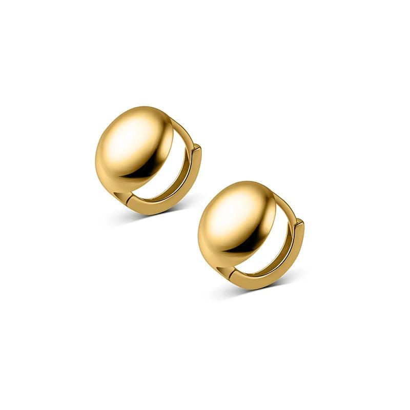 925 Silver 18K Ball Hoop Earrings Women Fine Jewelry