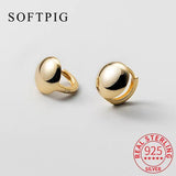 925 Silver 18K Ball Hoop Earrings Women Fine Jewelry