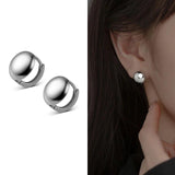 925 Silver 18K Ball Hoop Earrings Women Fine Jewelry