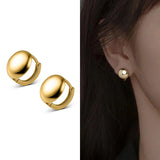 925 Silver 18K Ball Hoop Earrings Women Fine Jewelry