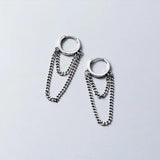 Real 925 Sterling Silver Tassel Hoop Earrings for Women Party Jewelry