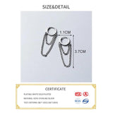 Real 925 Sterling Silver Tassel Hoop Earrings for Women Party Jewelry
