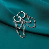 Real 925 Sterling Silver Tassel Hoop Earrings for Women Party Jewelry