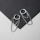 Real 925 Sterling Silver Tassel Hoop Earrings for Women Party Jewelry