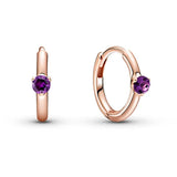 925 Silver Pearl Earrings Purple Zircon Gift Jewelry